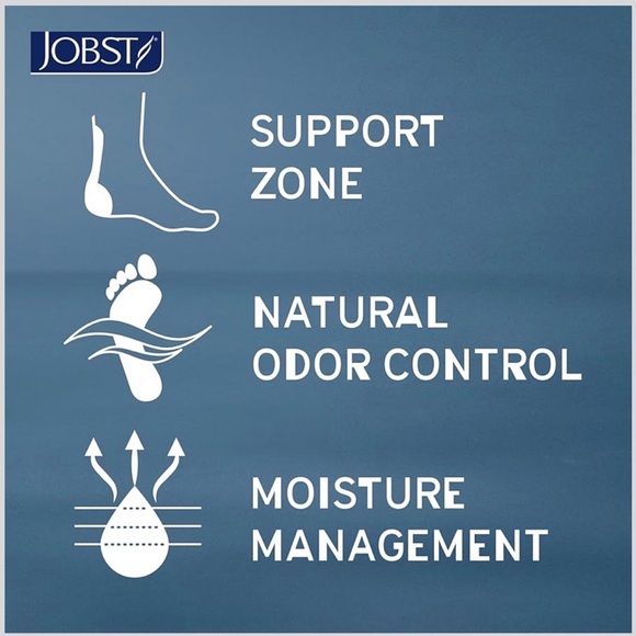 JOBST Sport Knee High 20-30 mmHg Compression Socks, Royal Blue/Grey, Large - Picture 6 of 8